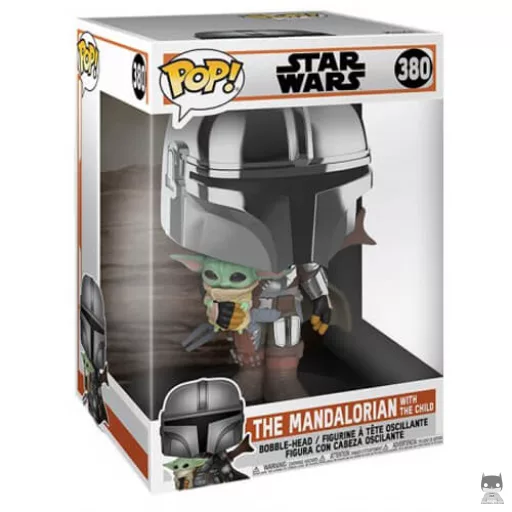 Figurine Funko POP Mandalorien avec l'Enfant (Chrome & Supersized) (Pop! Vinyl)