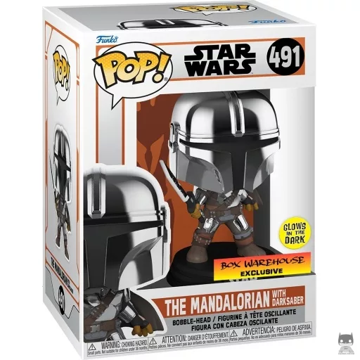 Figurine Funko POP Le Mandalorien avec Dark Saber (Glow in the Dark & Metallic) (Le Mandalorien (Star Wars))