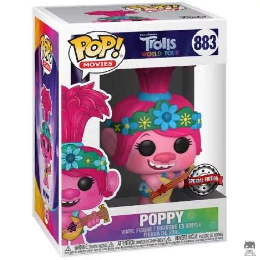 Figurine Funko POP Reine Poppy avec Guitare (Les Trolls)
