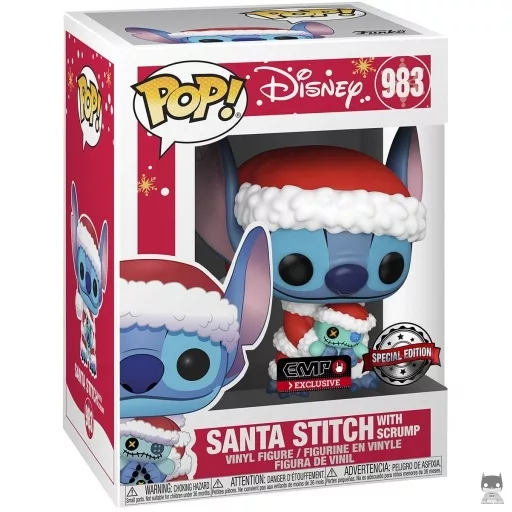 Figurine Funko POP Stitch Père Noël avec Scrump (Lilo and Stitch)