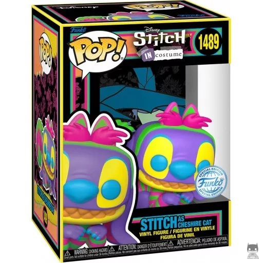Figurine Funko POP Stitch en Chat du Cheshire (Black Light) (Lilo et Stitch)