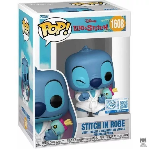 Figurine Funko POP Stitch en Peignoir avec Scrump (Lilo et Stitch)