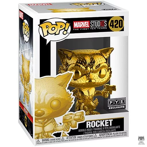 Figurine Funko POP Rocket Raccoon (Or) (Marvel Studios)