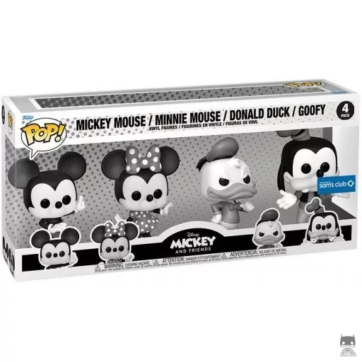 Figurine Funko POP Mickey Mouse, Minnie Mouse, Donald Duck & Dingo (Black & White) (Mickey Mouse & ses Amis)