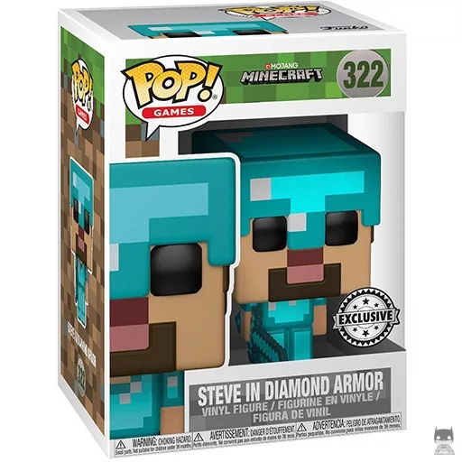 Figurine Funko POP Steve avec Armure Diamant (Minecraft)