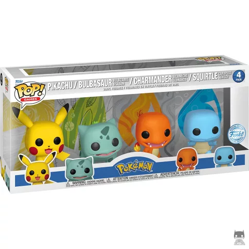 Figurine Funko POP Pikachu, Bulbizarre, Salamèche & Carapuce (Starters) (Pokémon)