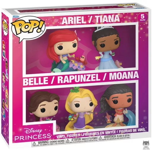 Figurine Funko POP Ariel / Tiana / Belle / Raiponce / Vaiana (Multipack) (Princesses Disney)