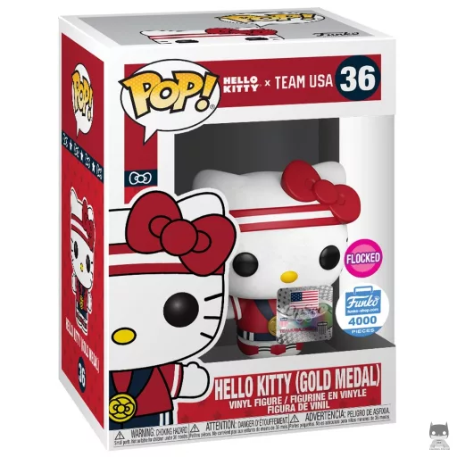 Figurine Funko POP Hello Kitty (Médaille d'Or) (Flocked) (Pop! Vinyl)