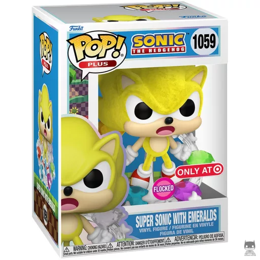 Figurine Funko POP Super Sonic avec Émeraudes (Flocked) (Sonic le Hérisson)