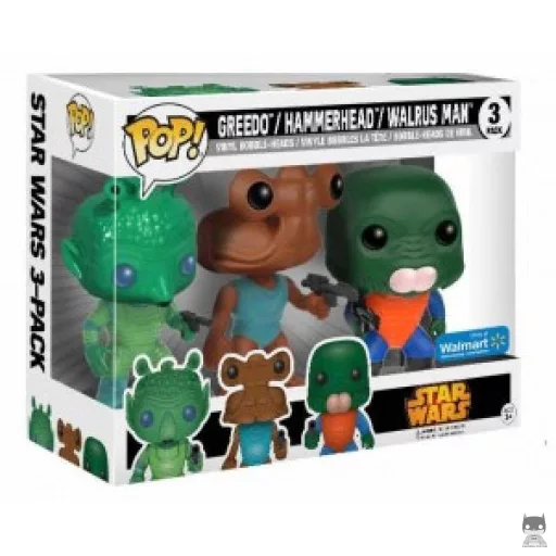 Figurine Funko POP Greedo, Hammerhead & Walrus Man (Star Wars : Episode I, La Menace Fantôme)