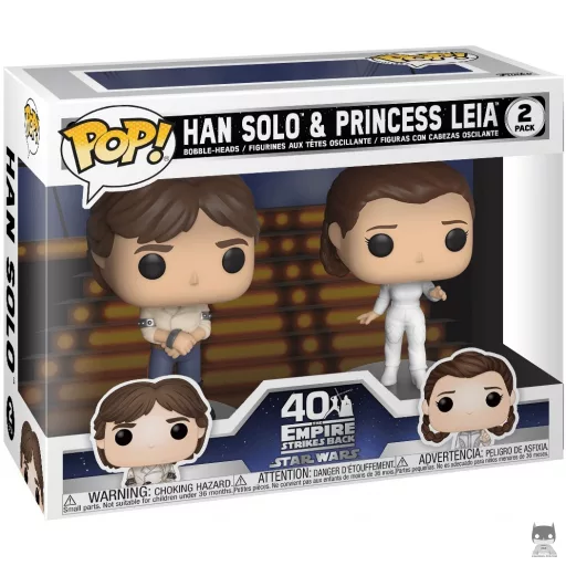 Figurine Funko POP Han Solo & Princesse Leia (Star Wars : Episode V, L'Empire contre-attaque)