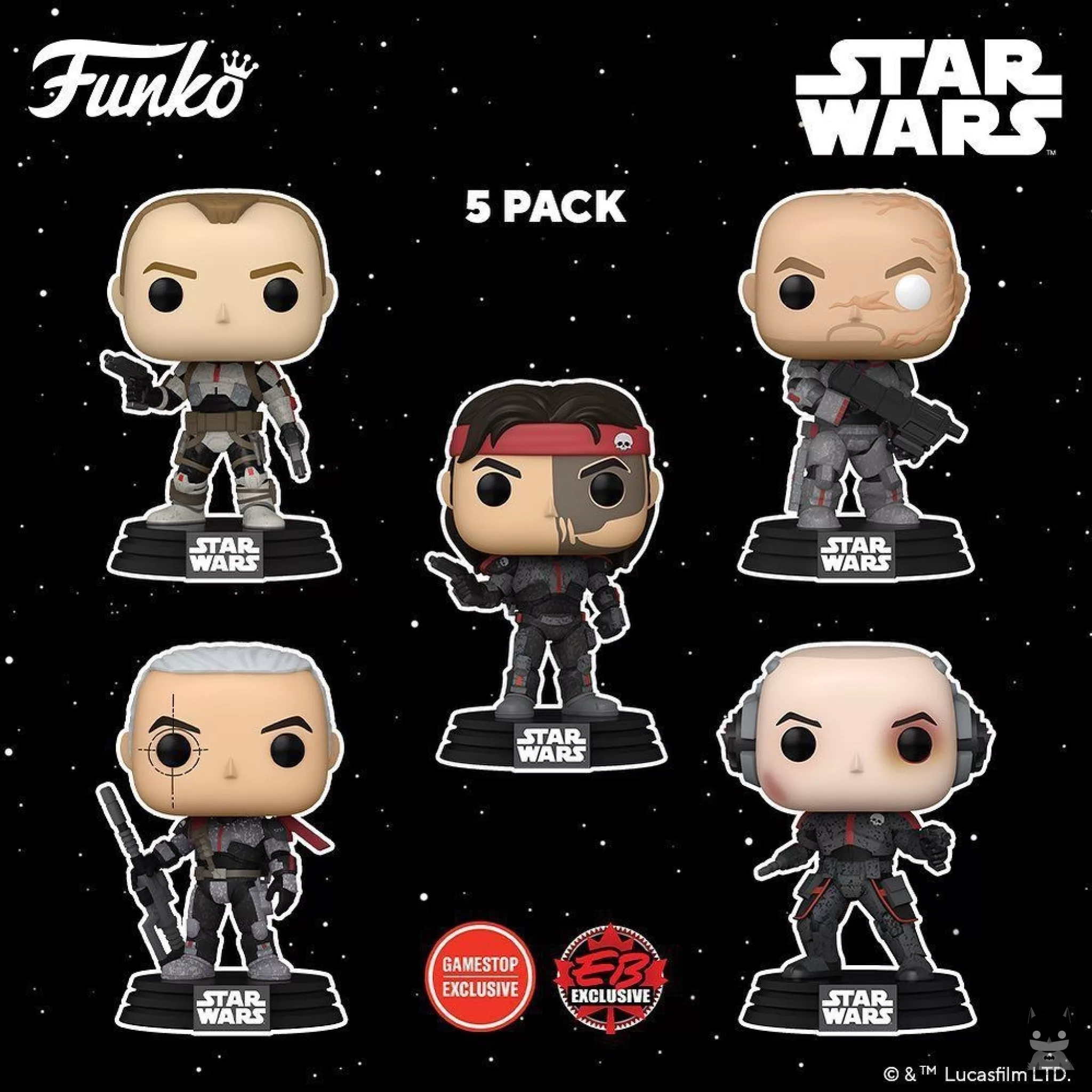 L’escouade Bad Batch au complet en Funko POP