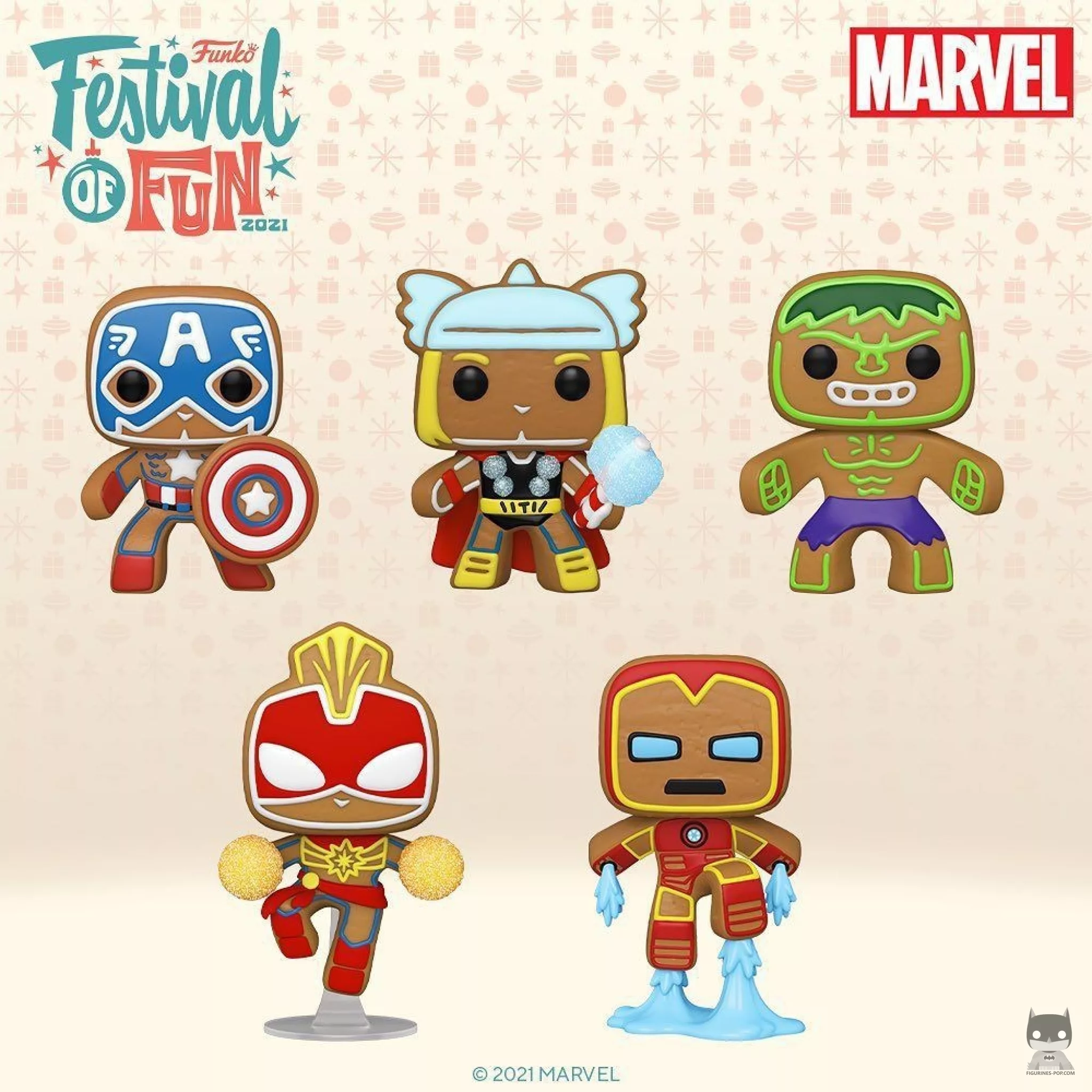 Les super héros Marvel dans des POP pain d’épices pour Noël