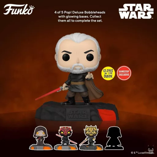 Nouvelle POP Star Wars Série Sabre Rouge avec le Comte Dooku alias Dark Tyranus