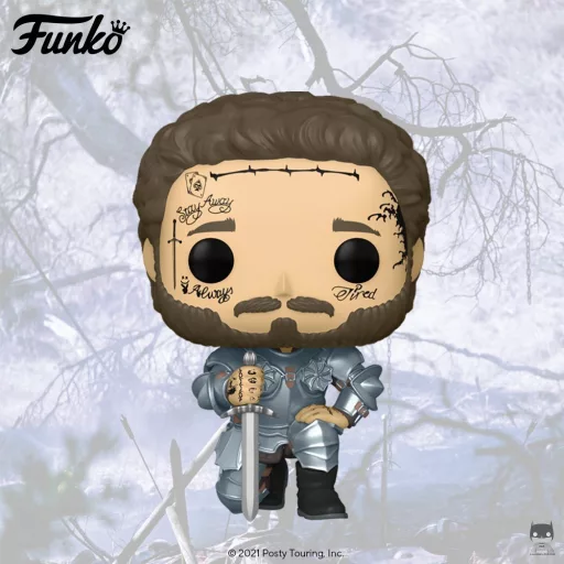 Post Malone popifié dans son armure de chevalier