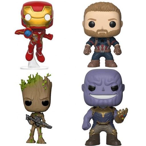 Figurine Funko POP Iron Man, Captain America, Thanos & Groot (Avengers : Infinity War)
