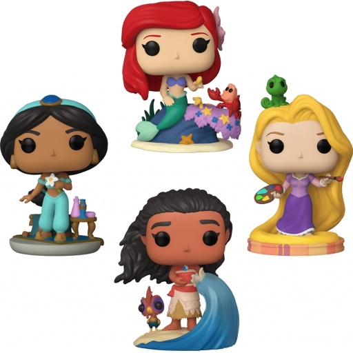 Figurine Ariel, Jasmine, Raiponce & Viana (Glow in the Dark) (Princesses Disney)