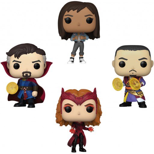 Figurine Funko POP Docteur Strange, America Chavez, Sorcière Rouge & Wong (Glow in the Dark) (Doctor Strange in the Multiverse of Madness)