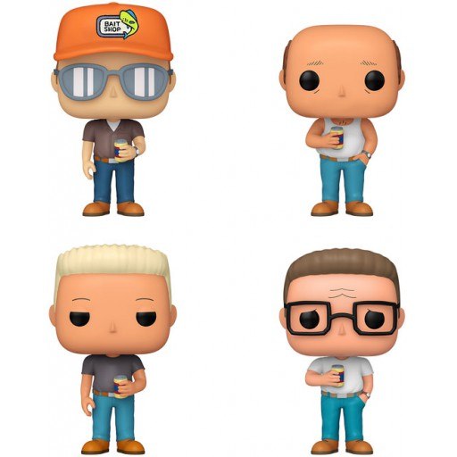 Figurine Dale Gribble, Hank Hill, Bill Dauterive & Boomhauer (Les Rois du Texas)