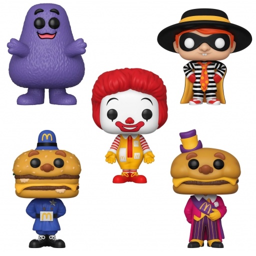 Figurine Funko POP Officer Mac, Grimace, Ronald McDonald, Hamburglar & Mayor McCheese (McDonald's)