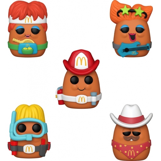 Figurine Funko POP Scuba McNugget, Tennis McNugget, Fireman McNugget, Rockstar McNugget & Cowboy McNugget (McDonald's)