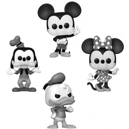 Figurine Funko POP Mickey Mouse, Minnie Mouse, Donald Duck & Dingo (Black & White) (Mickey Mouse & ses Amis)