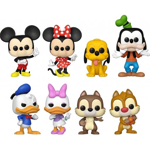 Figurine Funko POP Mickey Mouse, Minnie Mouse, Pluto, Dingo, Donald Duck, Daisy Duck, Tic & tac (Mickey Mouse & ses Amis)