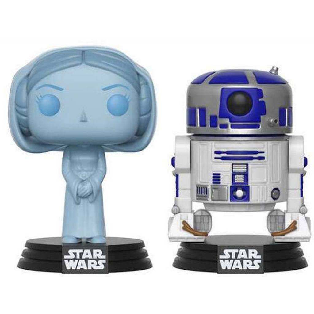 Figurine Funko POP Hologramme Princessz Leia & R2-D2 (Star Wars : Episode IV, Un nouvel espoir)