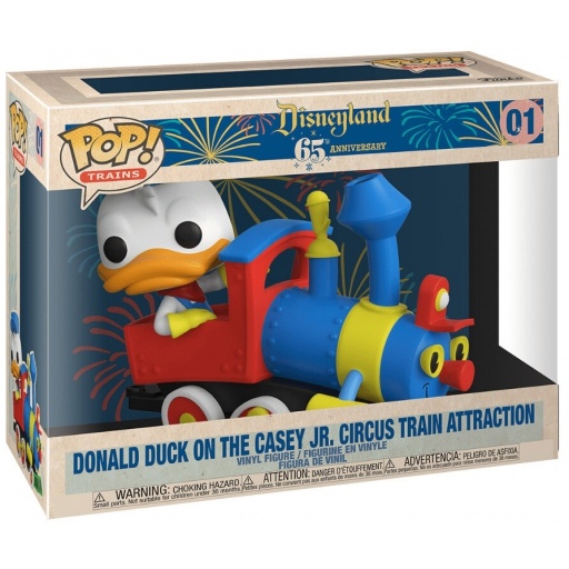 Donald Duck dans le train du Cirque Casey Jr.