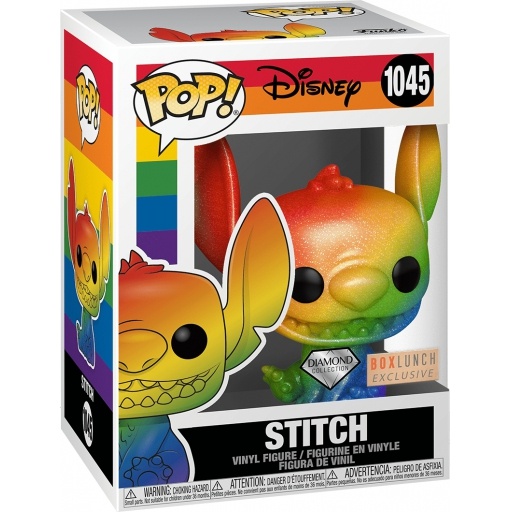 Stitch souriant (Rainbow & Diamond Glitter)