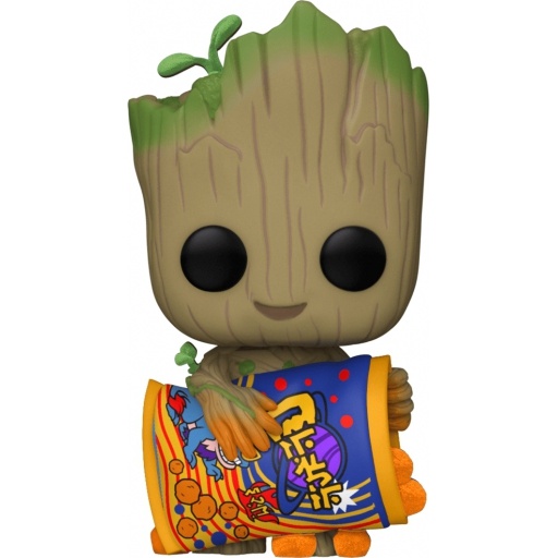 Figurine Funko POP Groot avec Cheese Puffs (Flocked) (Je s'appelle Groot)