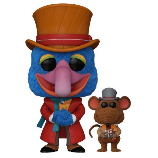 Figurine Funko POP Charles Dickens avec Rizzo (Flocked) (Noël chez les Muppets)