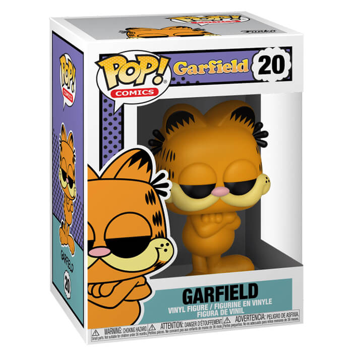 Garfield bras croisés dans sa boîte