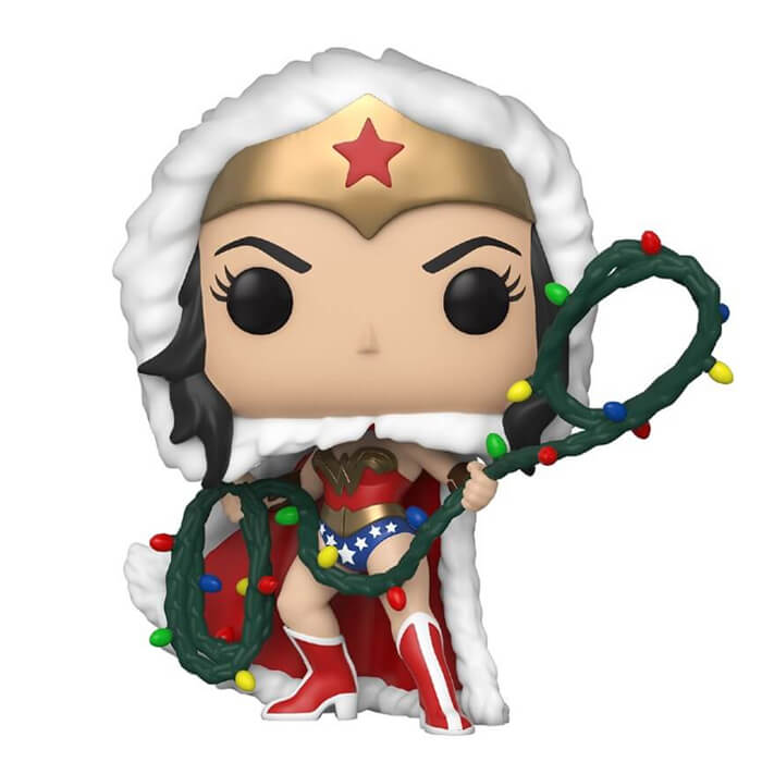 Figurine Funko POP Wonder Woman avec lasso guirlande de Noël (DC Super Heroes)