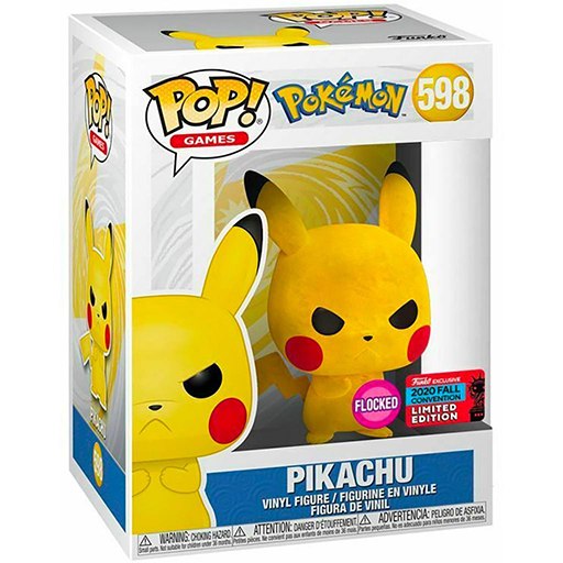 Pikachu (Flocked) dans sa boîte