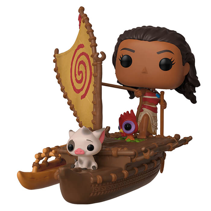 Figurine Vaiana & Pua sur le bateau (Vaiana)