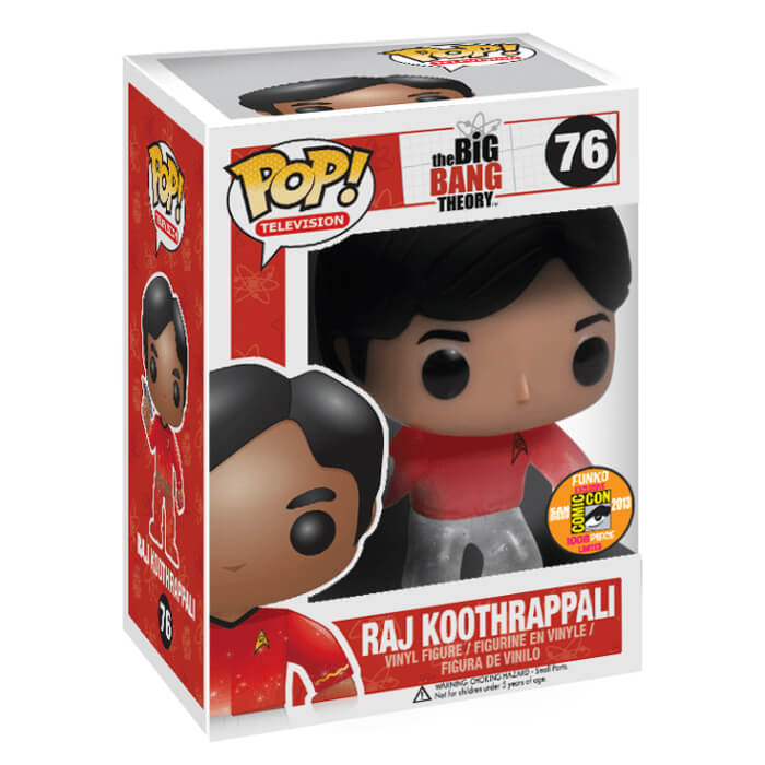 Raj Koothrappali (Star Trek) (disparaissant) dans sa boîte