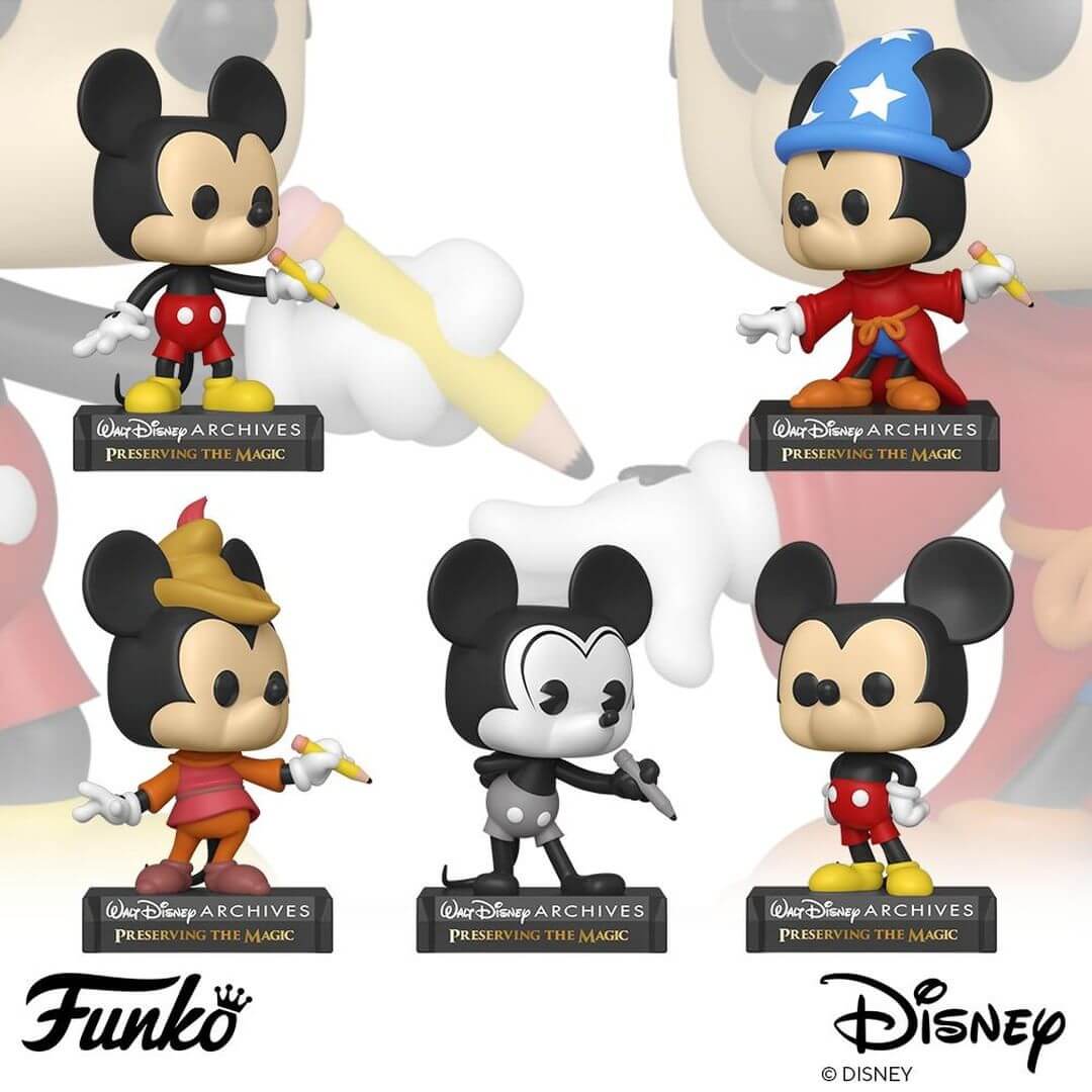 Disney Archives : 5 figurines POP Mickey Mouse