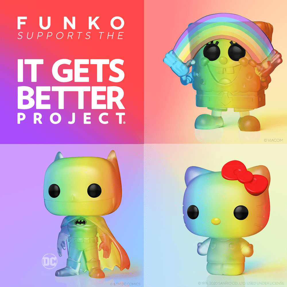 Funko POP Pride LGBTQ+ : Batman, Hello Kitty et Bob l'Eponge